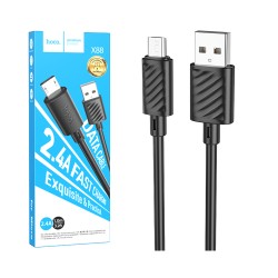 Hoco Micro Cable X88 Gratified 2.4A 1m Black Hoco Micro Cable X88 Gratified 2.4A 1m Black